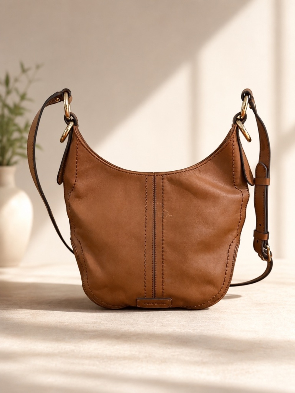 Cole Haan Julianne Brown Leather Crossbody Bag